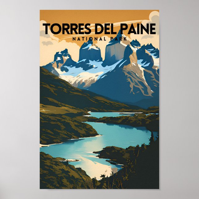 Poster Parque Nacional Torres Del Paine Viagem tradiciona (Frente)