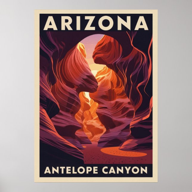 Poster Parque Nacional V01 do Antelope Canyon, arizona (Frente)
