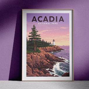Poster Parque Nacional Vintage Acadia