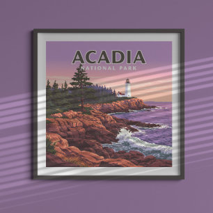 Poster Parque Nacional Vintage Acadia