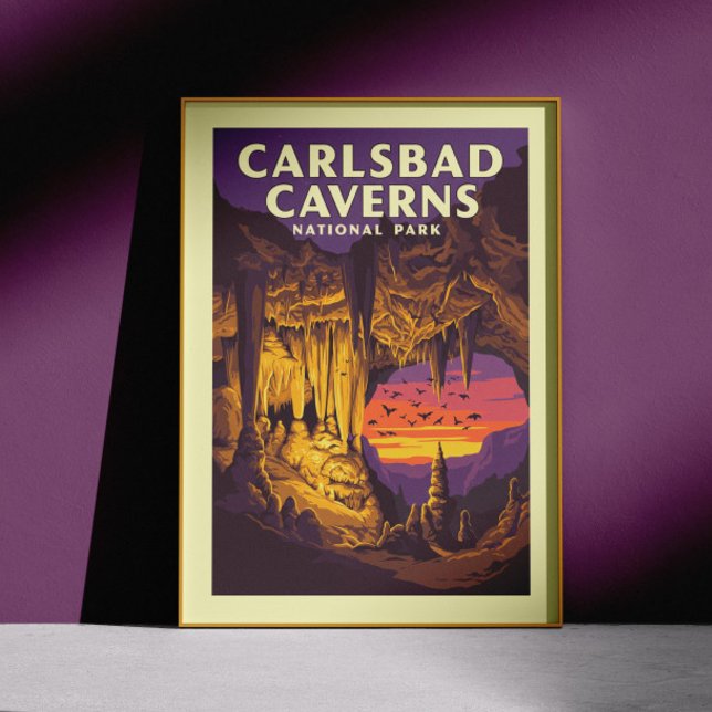 Poster Parque Nacional Vintage Carlsbad Caverns (Criador carregado)
