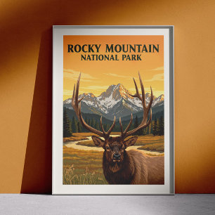 Poster Parque Nacional Vintage Rocky Mountain