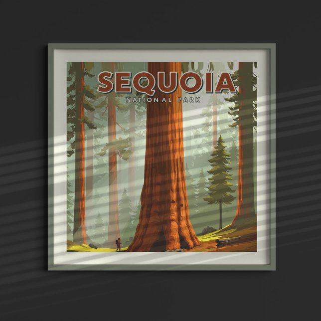 Poster Parque Nacional Vintage Sequoia (Criador carregado)