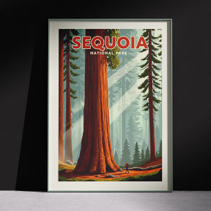 Poster Parque Nacional Vintage Sequoia