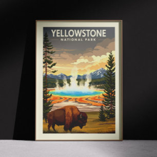 Poster Parque Nacional Vintage Yellowstone