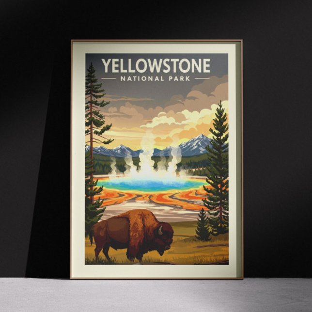 Poster Parque Nacional Vintage Yellowstone (Criador carregado)