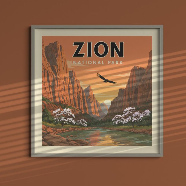 Poster Parque Nacional Vintage Zion (Criador carregado)