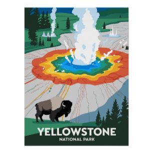 Pôster Parque Nacional Vivid Yellowstone