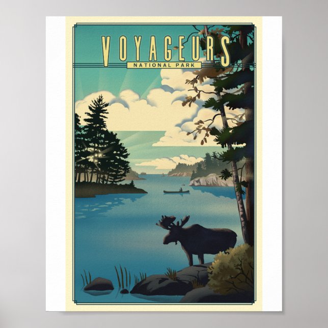 Poster Parque Nacional Voyageurs Litho Trabalho de arte P (Frente)