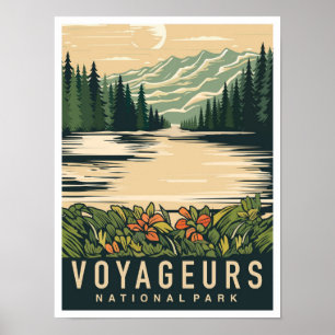 Poster Parque Nacional Voyageurs Minnesota EUA Viagem