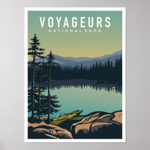 Poster Parque Nacional Voyageurs Minnesota EUA Viagem