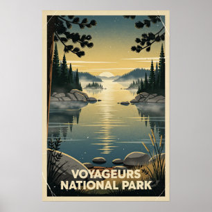Poster Parque Nacional Voyageurs Retro