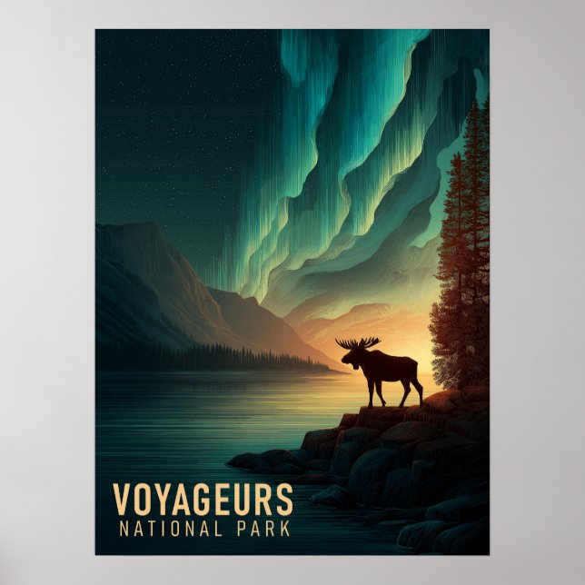 Poster Parque Nacional Voyageurs Vintage (Frente)