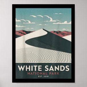 Poster Parque Nacional White Sands Acampamento Vintage Ca