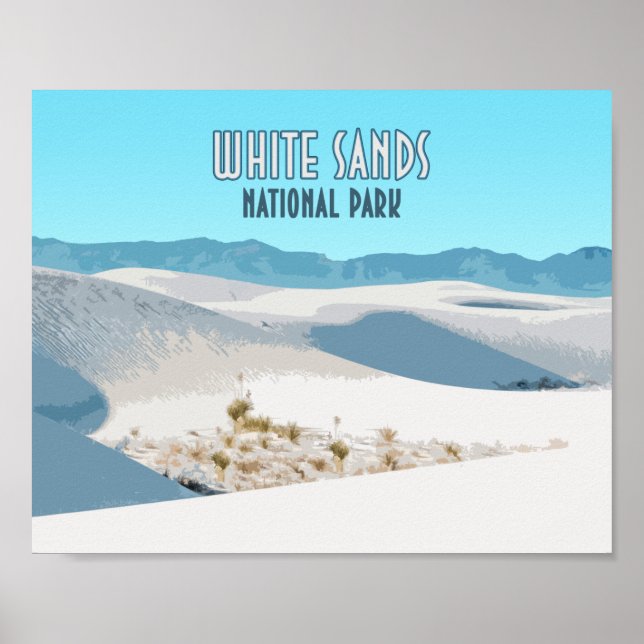 Poster Parque Nacional White Sands Novo México (Frente)