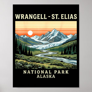Poster Parque nacional Wrangell-st elias alasca vintage