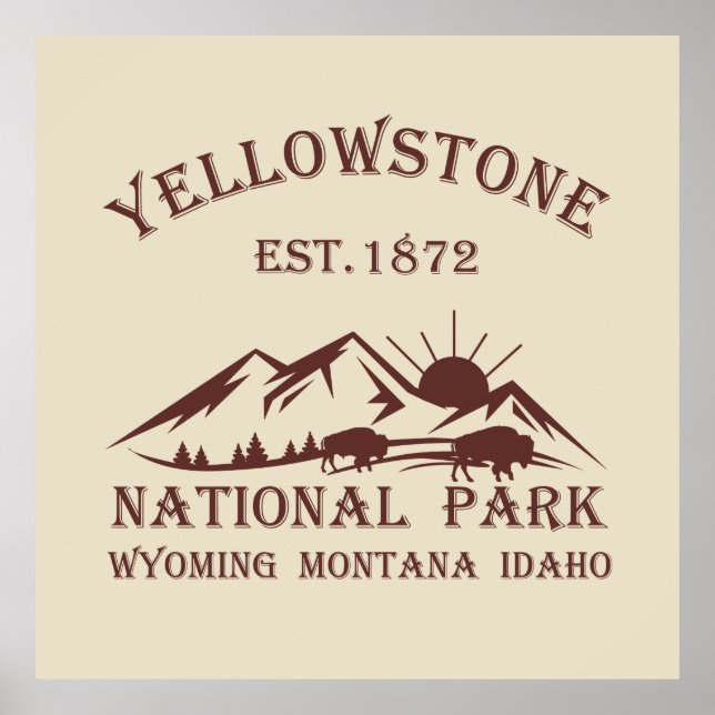Poster Parque nacional Yellowstone (Frente)