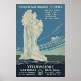 Poster Parque Nacional Yellowstone Antiga Fiel