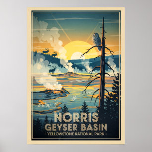 Poster Parque Nacional Yellowstone - Bacia Norris Geyser