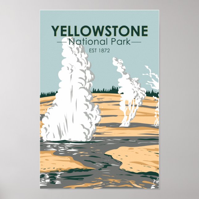 Poster Parque Nacional Yellowstone Norris Geyser Basin (Frente)