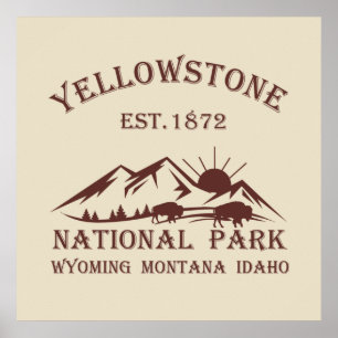 Poster Parque Nacional Yellowstone Vintage