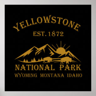 Poster Parque Nacional Yellowstone Vintage