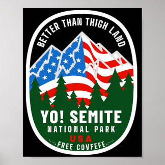 Poster Parque Nacional Yo Semite Bandeira Americana Engra