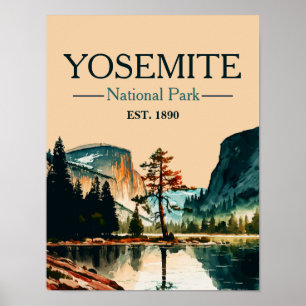 Poster Parque Nacional Yosemite El Capitan No Outono