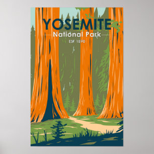 Poster Parque Nacional Yosemite Mariposa Grove Califórnia