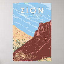 Parque Nacional Zion Utah O Grande Arco Vintage