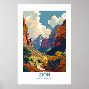 Poster Parque Nacional Zion Utah Parque Nacional dos EUA