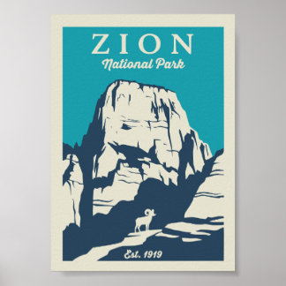 Poster Parque Nacional Zion Vintage
