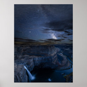 Poster Parque Palouse Falls e Via Láctea   Estado de Wash