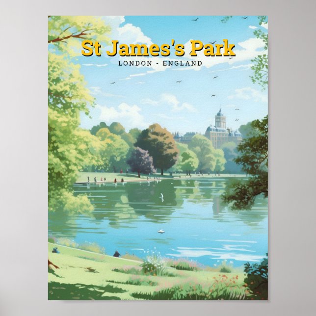 Poster Parque St James Londres Inglaterra Arte Viagem Vin (Frente)