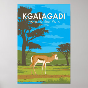 Poster Parque Transfronteiriço Kgalagadi Arte de Viagem V