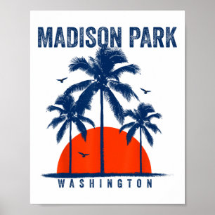 Poster Parque Washington Madison Ocean Surfing Surfboardi