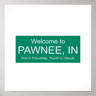 Poster parques e reinos bem-vindos ao pawnee