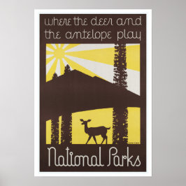 Poster Parques Nacionais Deer e Antelope