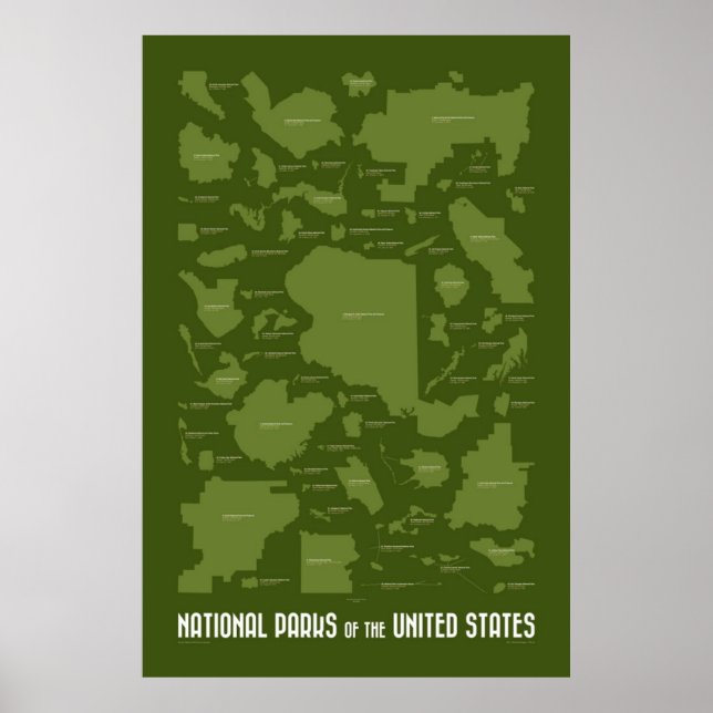 Poster Parques Nacionais dos Estados Unidos (Frente)