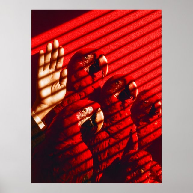 Poster Parques vermelhos e uma mão (Frente)