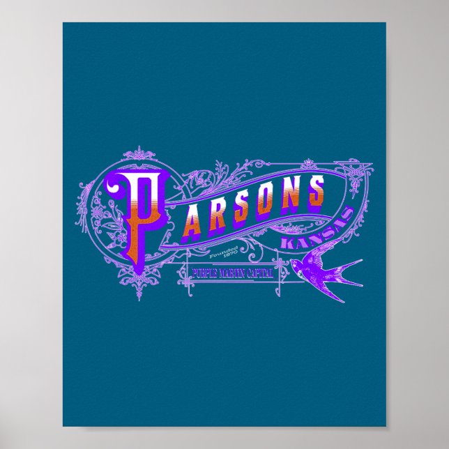 Poster Parsons Kansas Purple Martin Bird  (Frente)