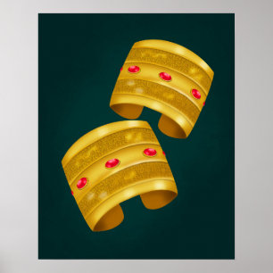 Poster Parte2 dos acessórios tradicionais líbios de ouro 