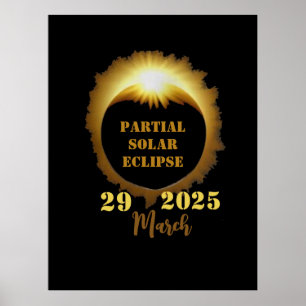 Poster Parte de Visualização do Eclipse Solar Parcial 202