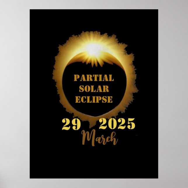 Poster Parte de Visualização do Eclipse Solar Parcial 202 (Frente)