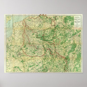 Pôster Parte dianteira ocidental do mapa