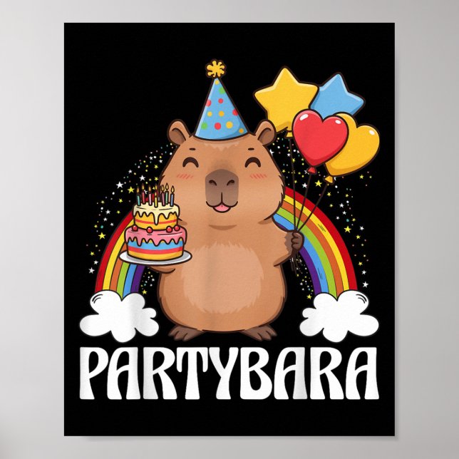 Poster Parte engraçada do capivara da festa de aniversári (Frente)