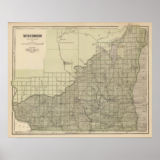 Pôster Parte Sul de Wisconsin (Frente)