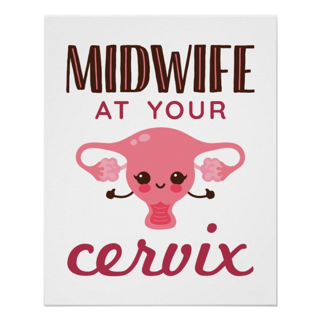 Pôster Parteira no seu Cervix Midwifery (Frente)