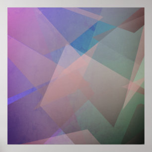 Poster Partículas Abstratas Voadoras Formas Geométricas
