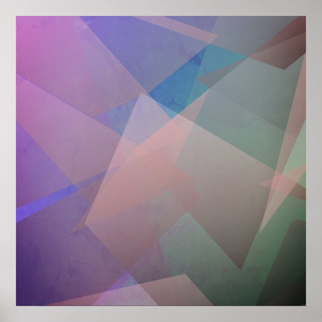 Poster Partículas Abstratas Voadoras | Formas Geométricas (Frente)